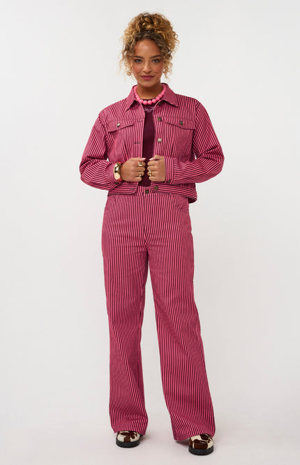 Ydence Broek Djamilla Coral Pink Burgundy Stretchshop.nl