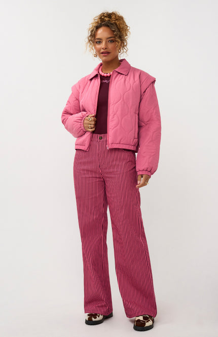 Ydence Broek Djamilla Coral Pink Burgundy Stretchshop.nl