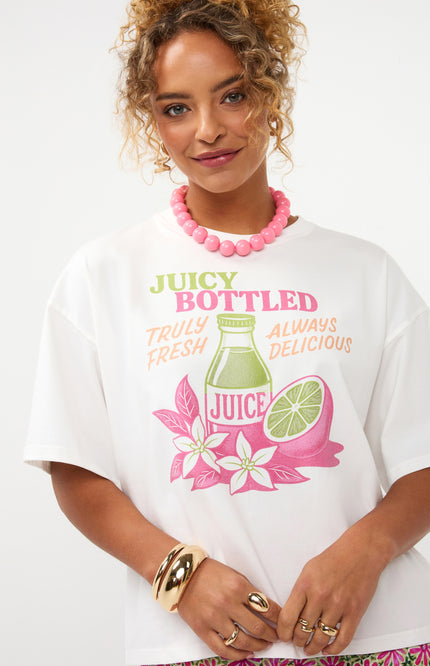 Ydence T-shirt Juicy Bottle Berry Pink Stretchshop.nl