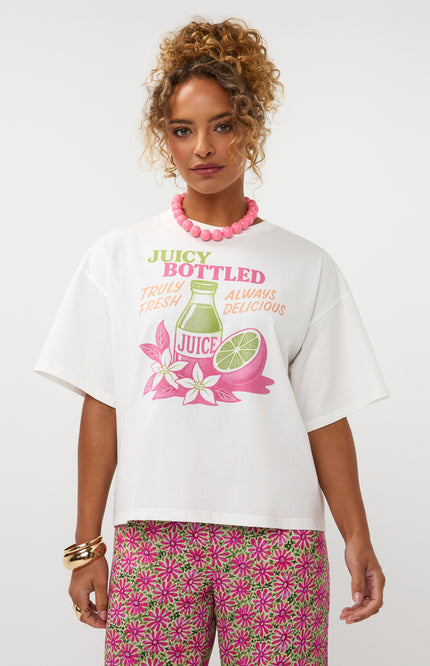 Ydence T-shirt Juicy Bottle Berry Pink Stretchshop.nl