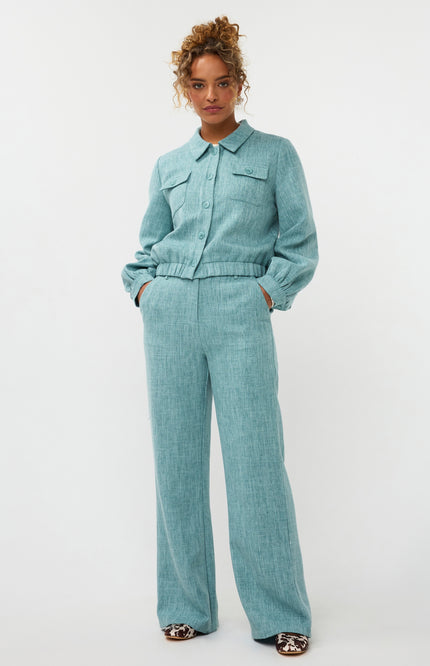 Ydence Jacket Jinte Turquoise Melange Stretchshop.nl