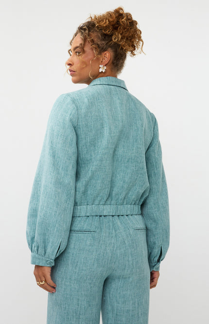 Ydence Jacket Jinte Turquoise Melange Stretchshop.nl