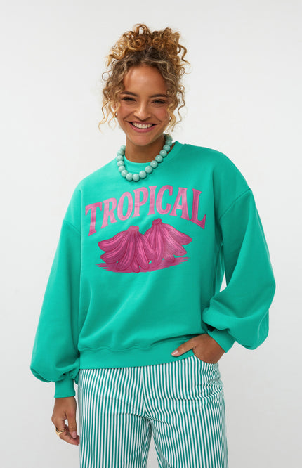 Ydence Sweater Tropical Sea Green Stretchshop.nl