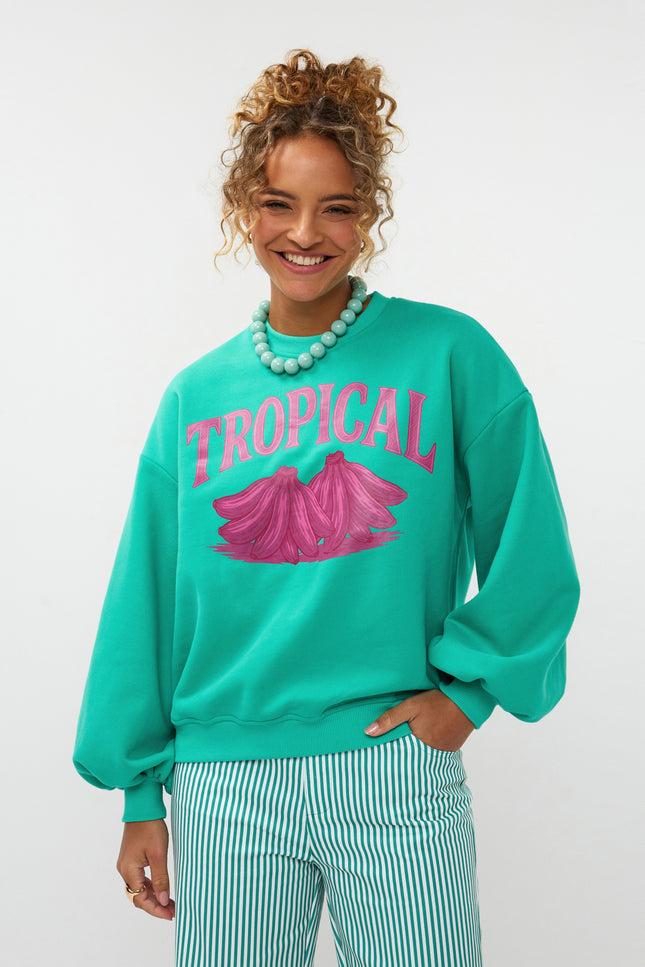 Ydence Sweater Tropical Sea Green Stretchshop.nl