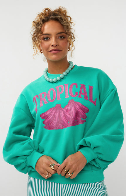 Ydence Sweater Tropical Sea Green Stretchshop.nl
