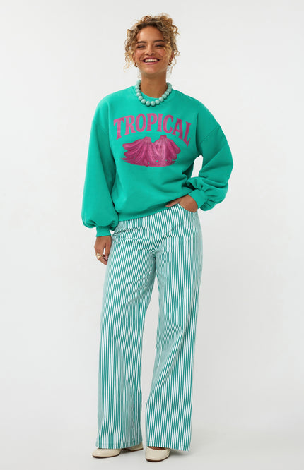 Ydence Sweater Tropical Sea Green Stretchshop.nl