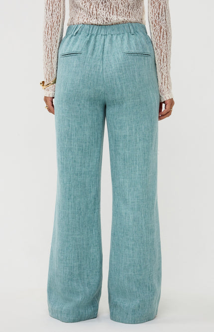 Ydence Broek Leona Turquoise Melange Tall Stretchshop.nl