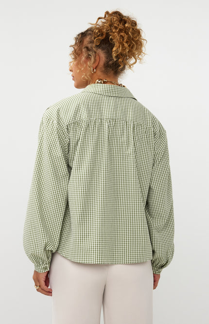 Ydence Blouse Brenda Green Check Stretchshop.nl