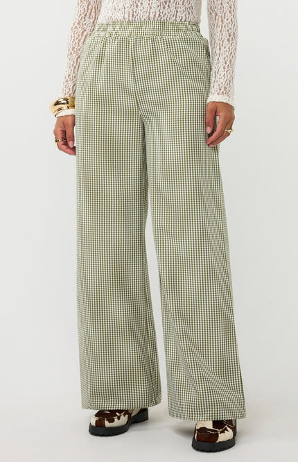 Ydence Broek Celeste Green Check Tall Stretchshop.nl