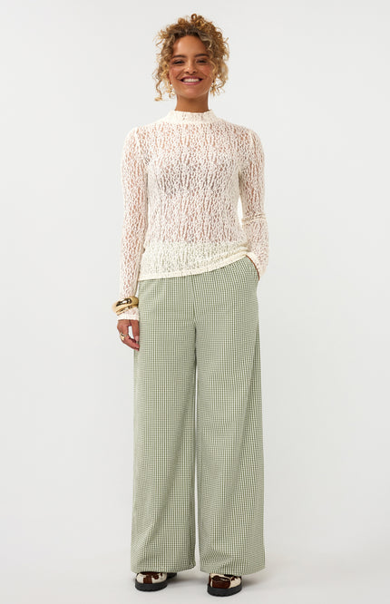 Ydence Broek Celeste Green Check Stretchshop.nl