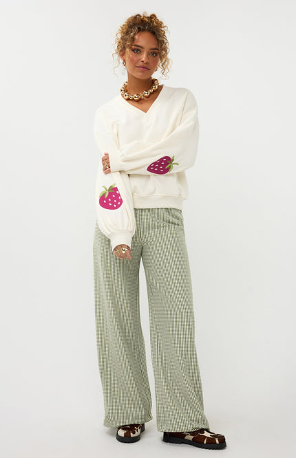 Ydence Broek Celeste Green Check Stretchshop.nl