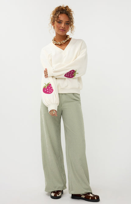 Ydence Broek Celeste Green Check Tall Stretchshop.nl