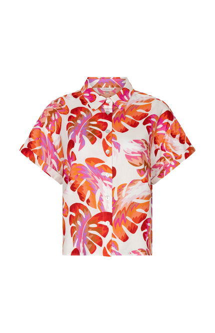 EsQualo Blouse Short Wonders Print HS26.10207 Stretchshop.nl