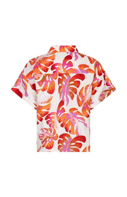 EsQualo Blouse Short Wonders Print HS26.10207 Stretchshop.nl