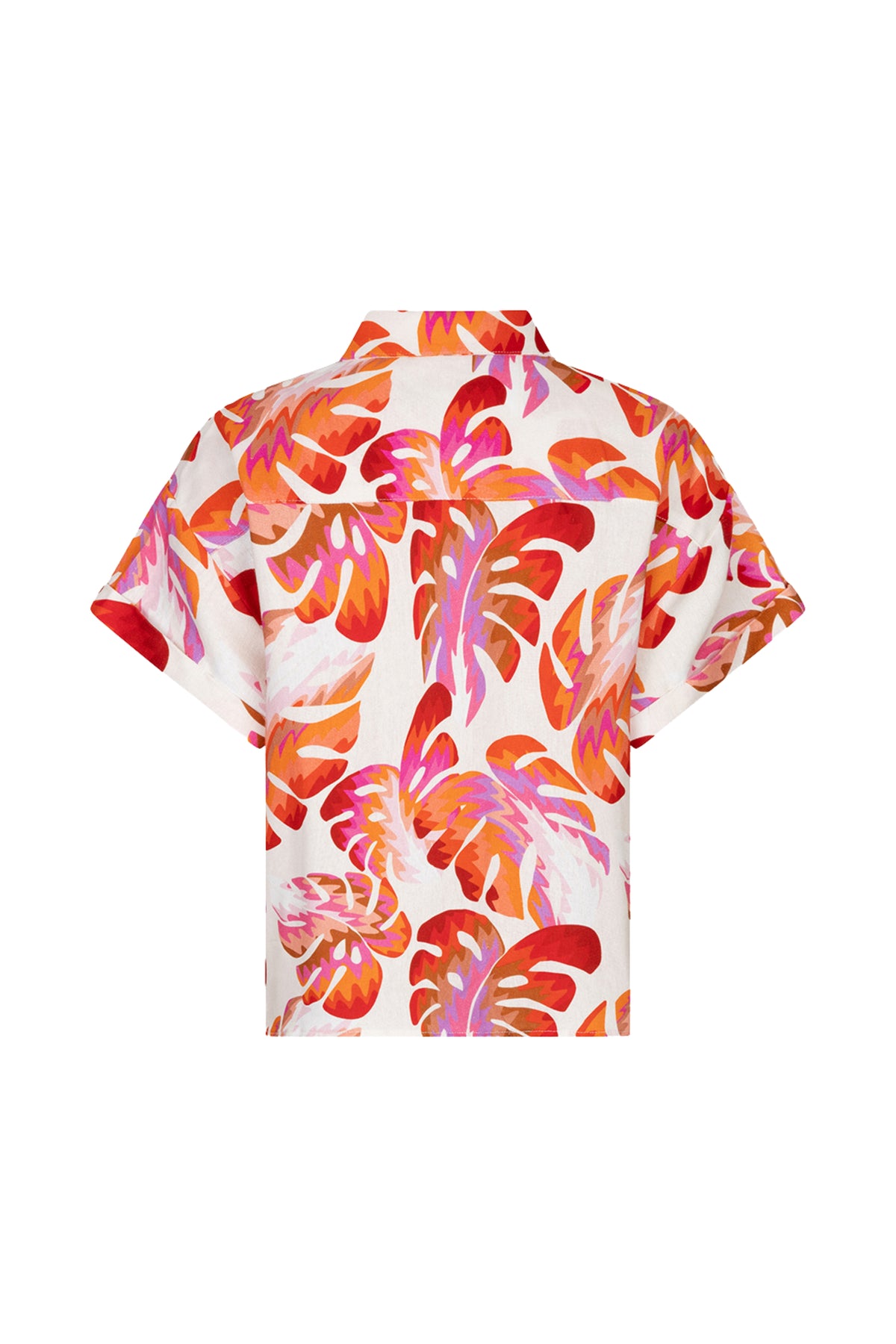 EsQualo blouse met korte mouwen en print, stijlvolle top met Wonders print voor casual of formele gelegenheden