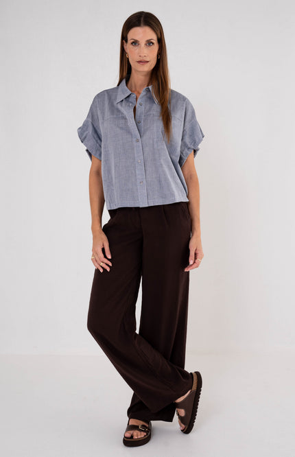 Maicazz Blouse Sindy Jeans Blue Stretchshop.nl