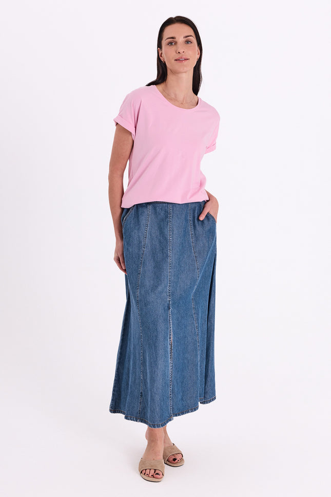 Freequent Rok Fqmilo Medium Blue Denim 208292 Stretchshop.nl