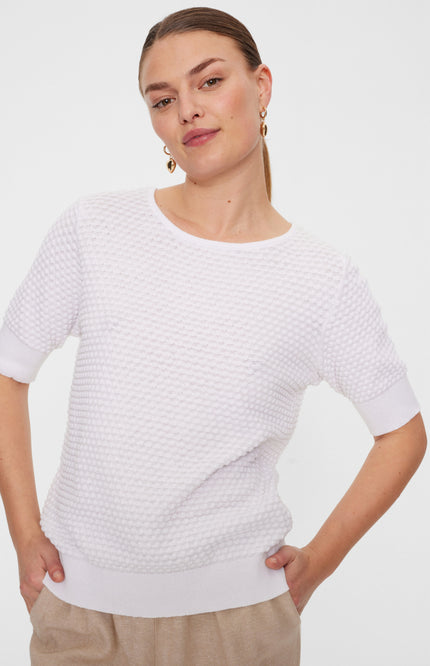 Freequent Trui Fqdodo SS Star Offwhite 126810 Stretchshop.nl