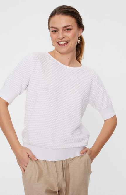 Freequent Trui Fqdodo SS Star Offwhite 126810 Stretchshop.nl