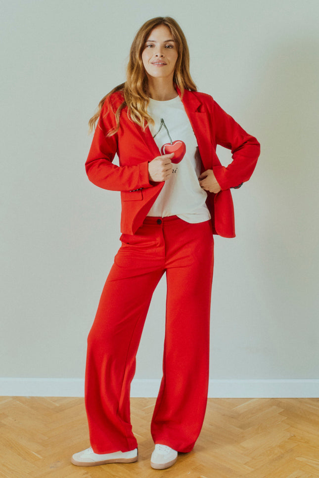 Freequent Broek Fqnanni True Red 200632 Stretchshop.nl