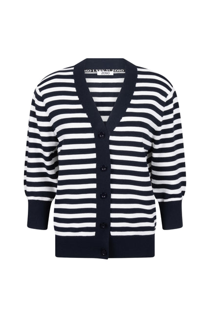 Zoso Vest Monica White Navy 262 Stretchshop.nl