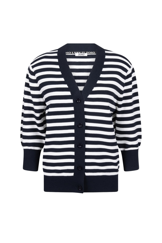 Zoso Vest Monica White Navy 262 Stretchshop.nl