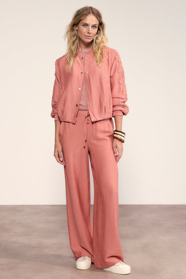 Tramontana Broek Wide Leg Belt Dusty Rose C04-20-101 3 Stretchshop.nl