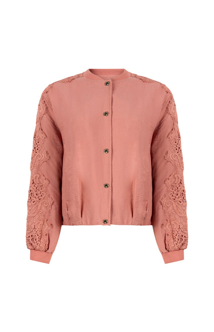 Tramontana Jacket Lace Detailed Dusty Rose C04-20-801 3 Stretchshop.nl