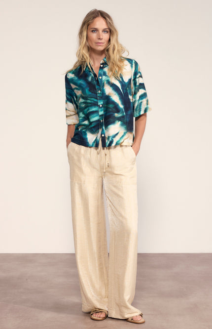 Tramontana Blouse Botanique Print Blues C05-20-301 3 Stretchshop.nl