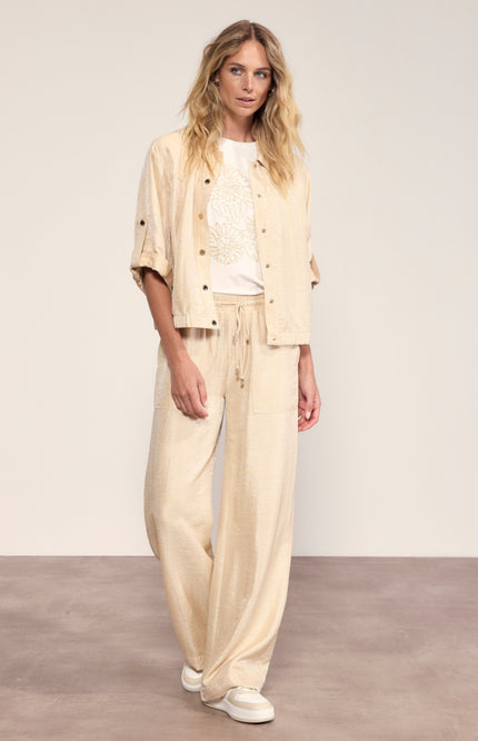 Tramontana Broek Wide Leg Shimmer Pebble C06-20-101 3 Stretchshop.nl