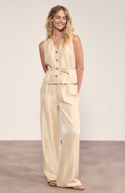 Tramontana Broek Wide Leg Shimmer Pebble C06-20-101 3 Stretchshop.nl