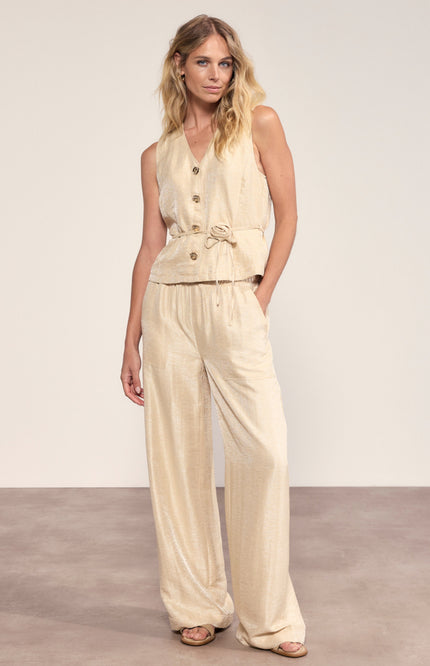 Tramontana Broek Wide Leg Shimmer Pebble C06-20-101 3 Stretchshop.nl