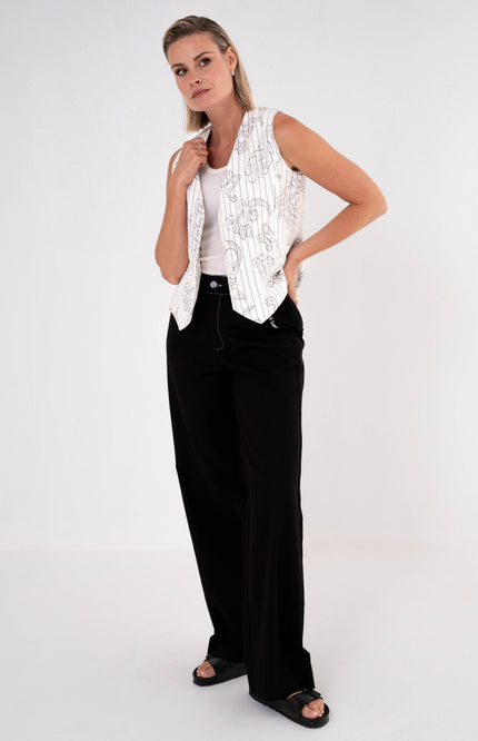 Zizo Gilet Adore Black Paisley Stretchshop.nl
