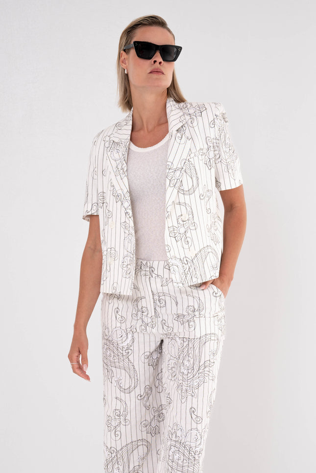Zizo Jacket Tanner Black Paisley Stretchshop.nl
