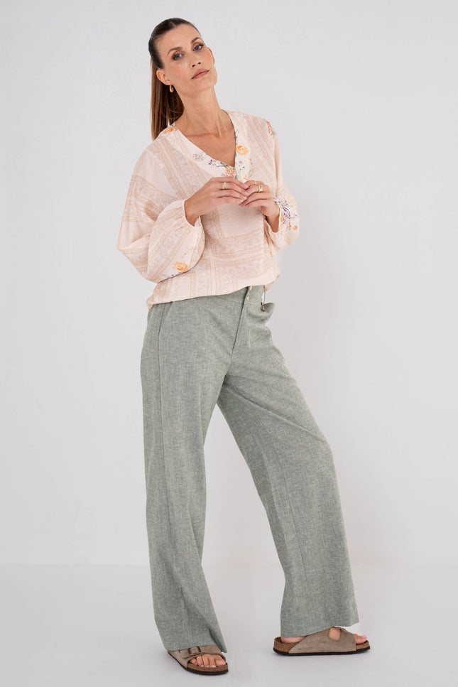 Zizo Broek Selena Pale Olive Stretchshop.nl