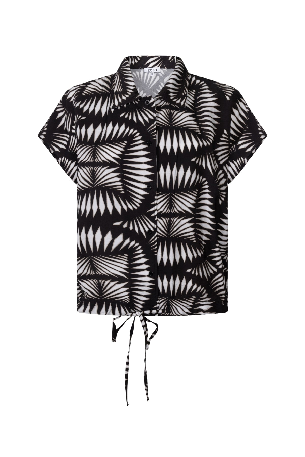 Zoso blouse Melanie Black Sand 263 met lange mouwen en ronde hals, zichtbaar in de afbeelding.