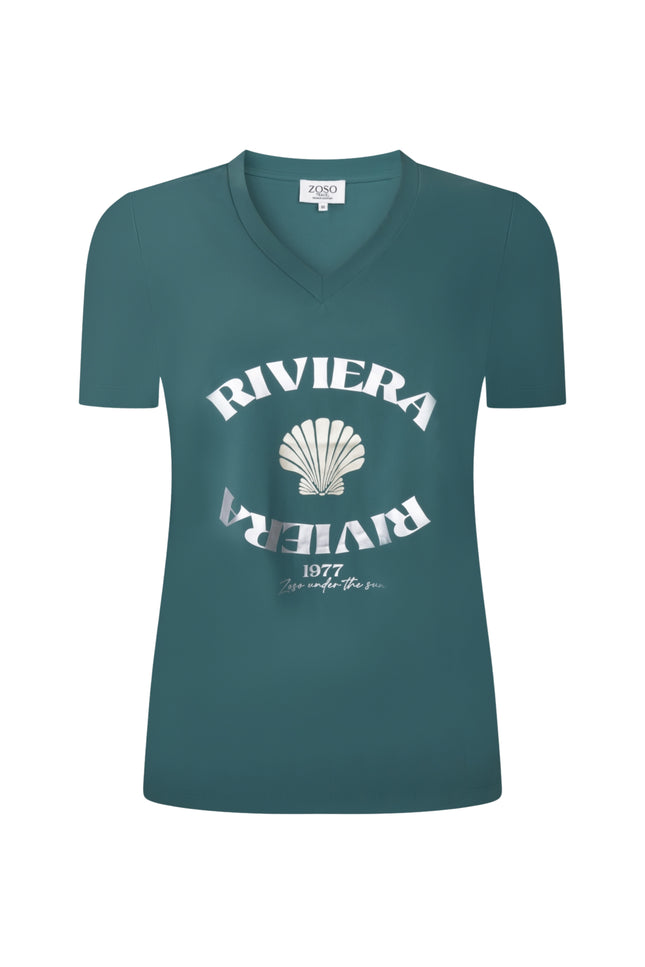 Zoso Travel T-Shirt Sandy Green 263 Stretchshop.nl