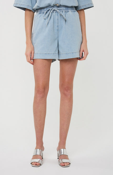 EsQualo Short Light Denim Jeans Blue HS26.12207 Stretchshop.nl