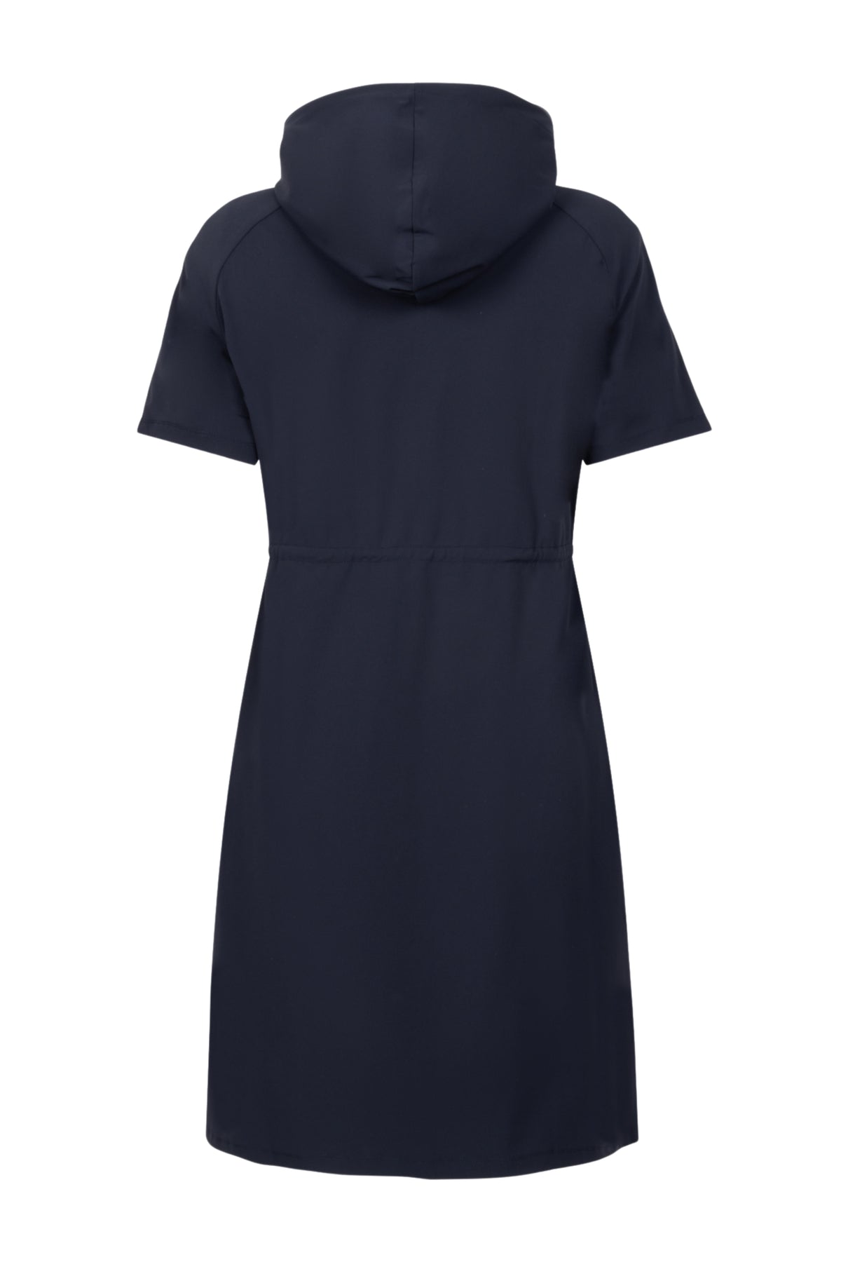 Zoso Simone Navy jurk met volle rok en lange mouwen, casual en elegant blauw kledingstuk voor dames.