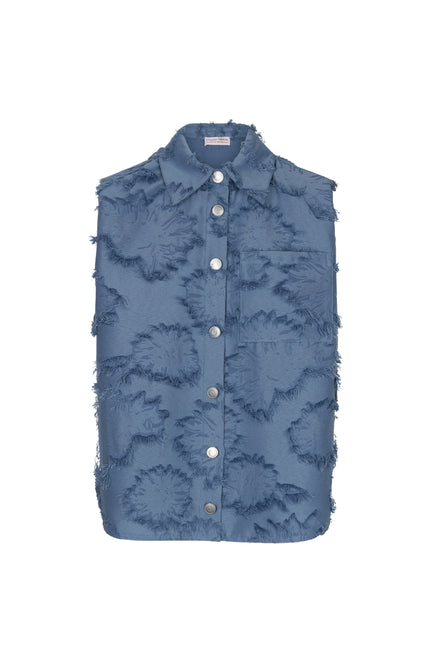 Studio Amaya Blouse Storm Blue Stretchshop.nl