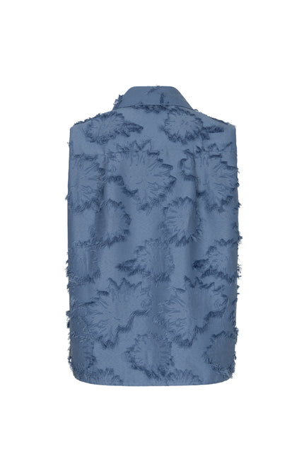 Studio Amaya Blouse Storm Blue Stretchshop.nl