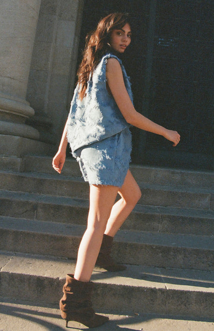 Studio Amaya Blouse Storm Blue Stretchshop.nl