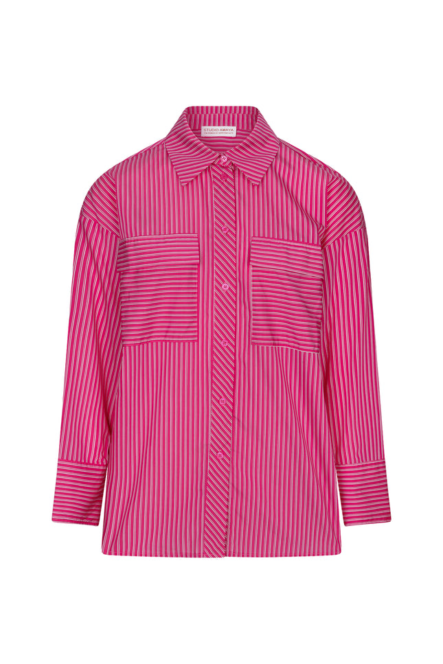 Studio Amaya Blouse Sky Multi Print Stretchshop.nl