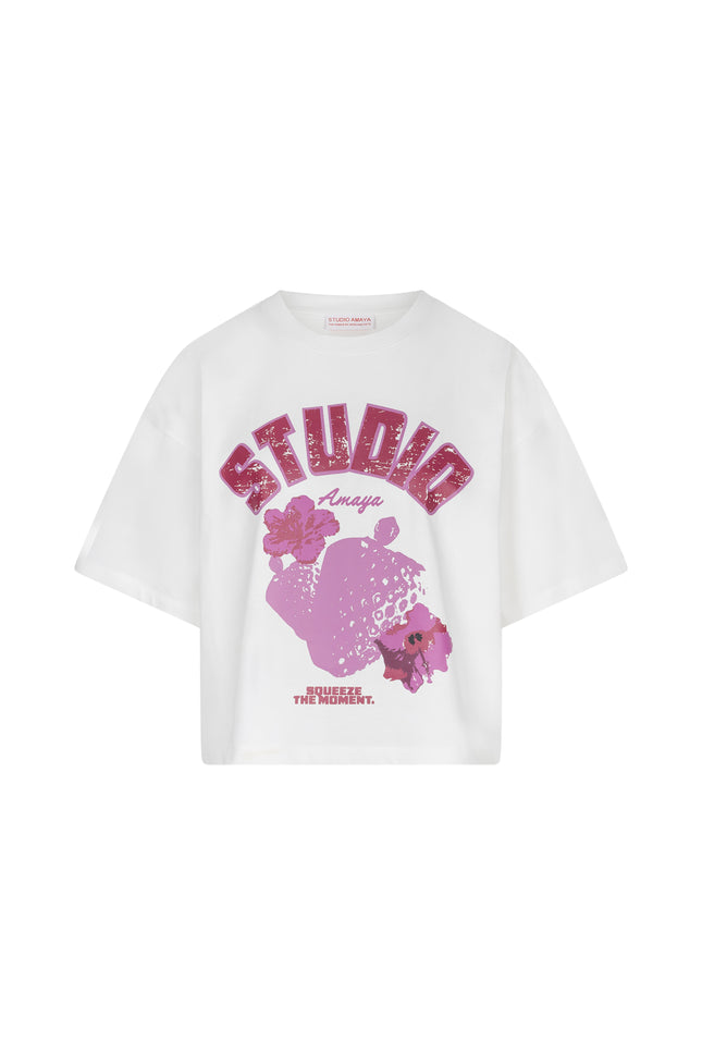 Studio Amaya T-shirt Fruits White Stretchshop.nl
