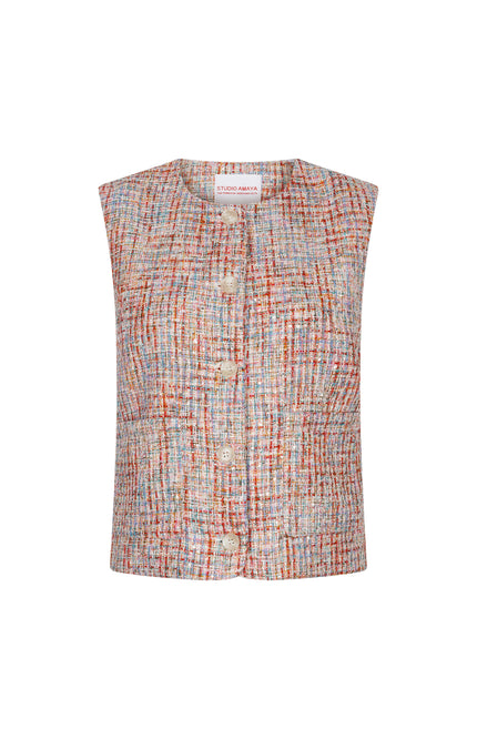 Studio Amaya Gilet Coco Multi Print Stretchshop.nl