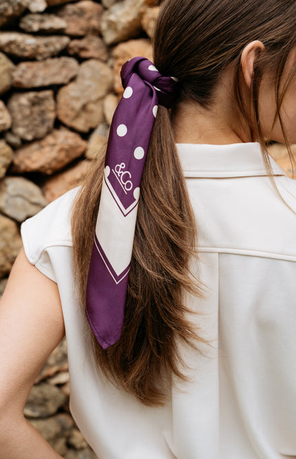 &Co woman Sjaal Dot Plum Multi AC101 Stretchshop.nl