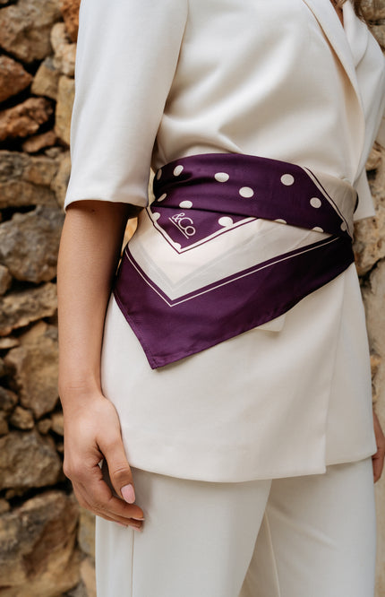 &Co woman Sjaal Dot Plum Multi AC101 Stretchshop.nl