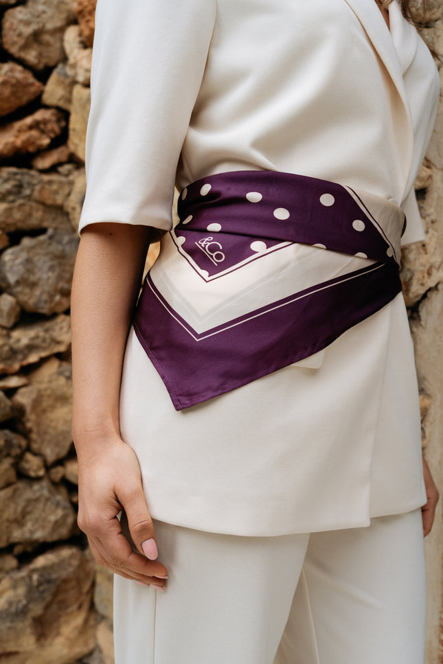 &Co woman Sjaal Dot Plum Multi AC101 Stretchshop.nl