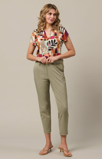 &Co woman Top Valetta Art Leaf Plum Multi BL439 Stretchshop.nl