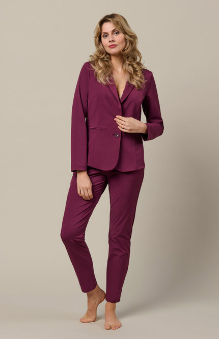 &Co woman Travel Blazer Phileine Plum BZ110-2 Stretchshop.nl